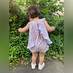 Eyelet and Ivy Floral Bloomer set